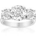 5Ct Three Stone Moissanite Ring 10K White Gold