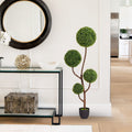5Ft Tall Artificial Boxwood Topiary Tree Triple Ball Shaped Faux Plant 31.9
