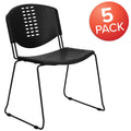 Lancaster Home Black Plastic Stack Chair