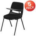 Lancaster Home Black Fabric Upholstered Left Hand Tablet Armchair