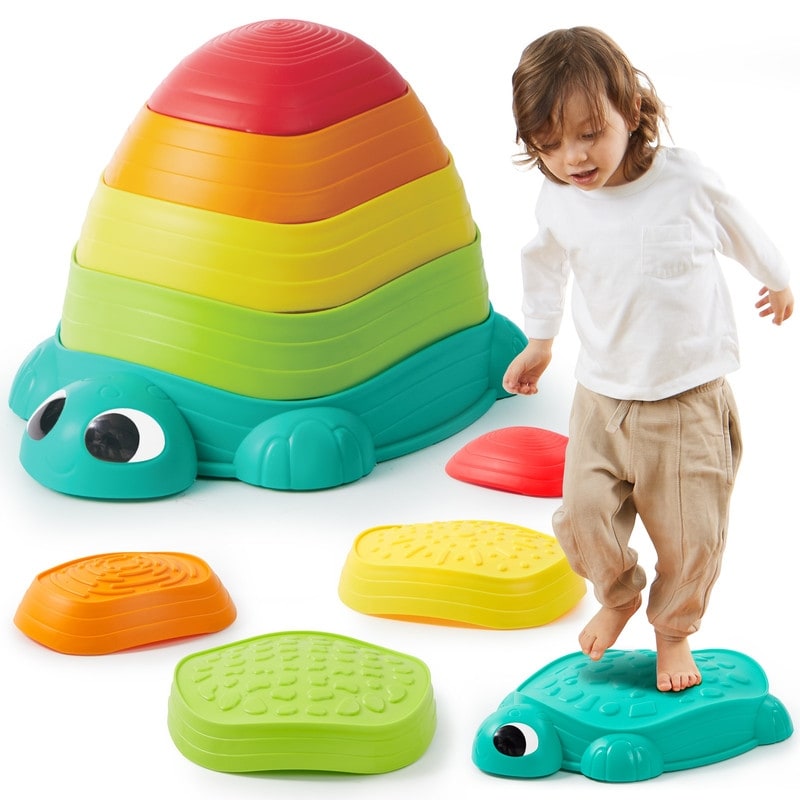 5Pcs Turtle Balance Stepping Stones Multicolor