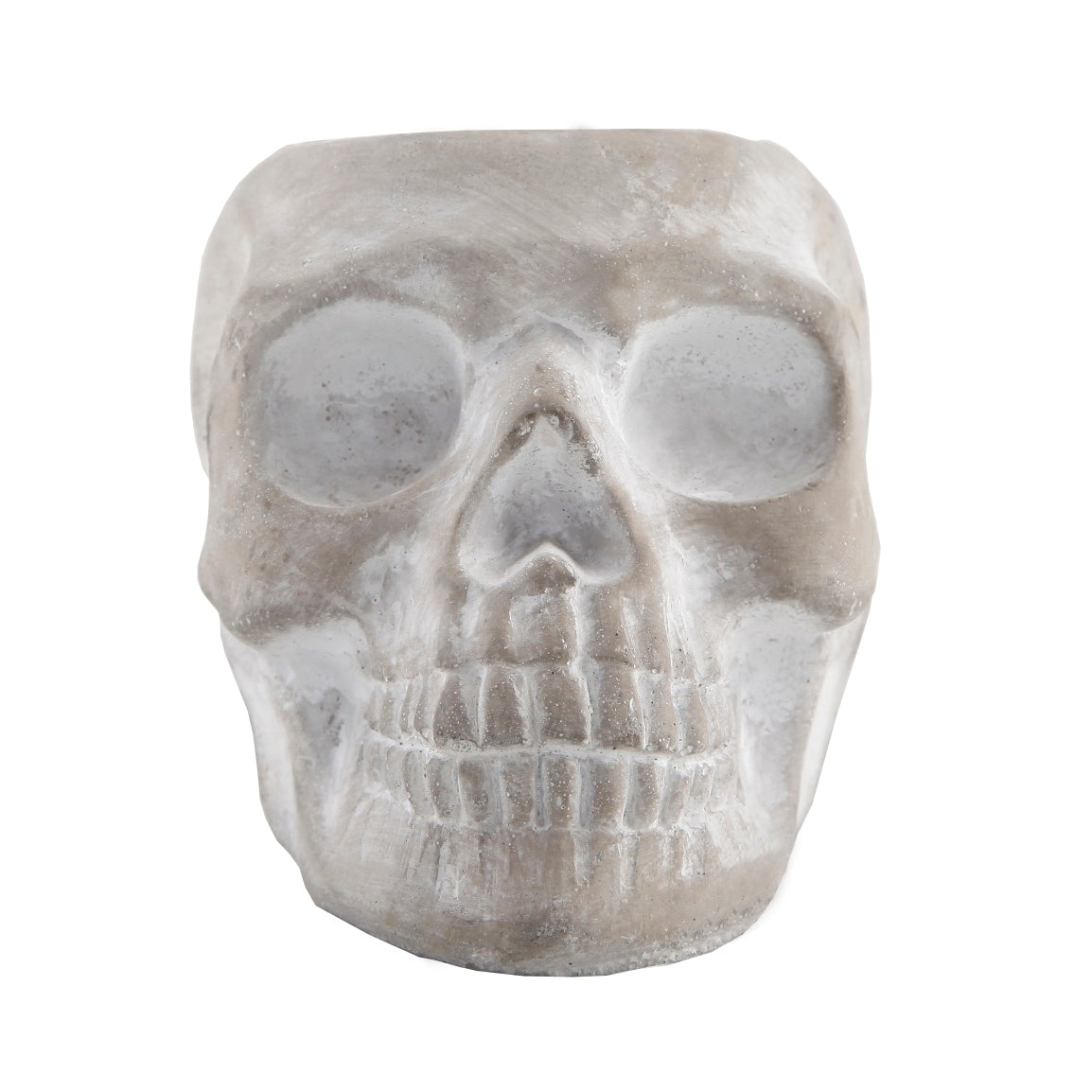 5X3.2 Cement Sugar Skull Planter Grey
