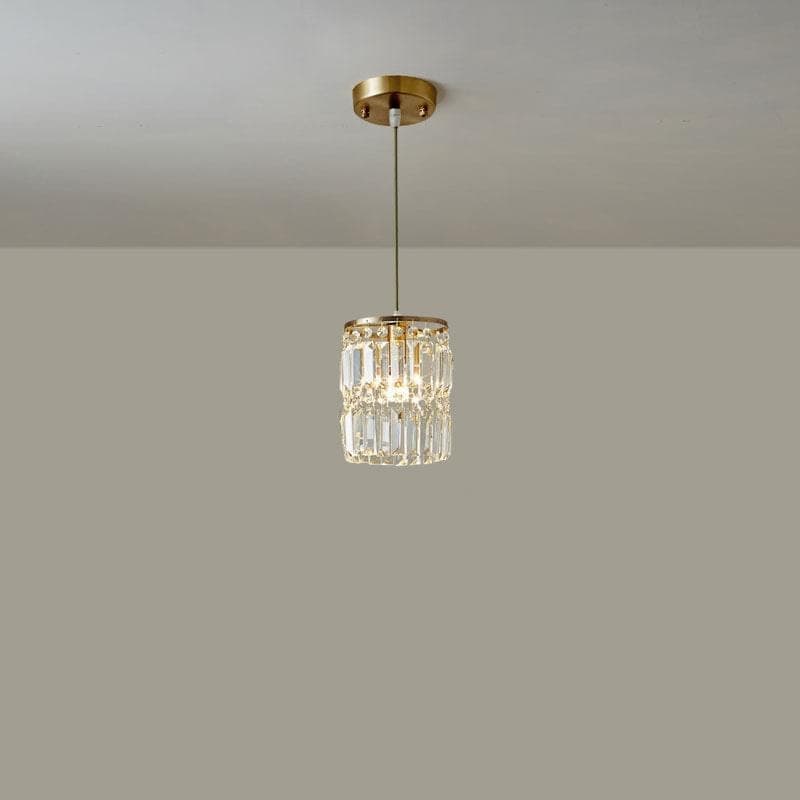 5 1 Light Gold Crystal Pendant Light Small Crystal Linear Chandelier For Kitchen Foyer 5In.