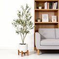 5 Artificial Olive Tree In Black Plastic Pot 1Pc Set