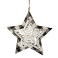 5 Black And White Buffalo Plaid Star Shaped And Reindeer Christmas Ornament N A