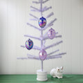 5 Iridescent Glass Egg Ornament Box Of 4