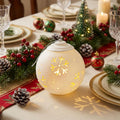 5 Led Lighted White Snowflake Cut Out Hanging Christmas Ornament