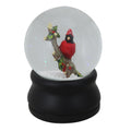 5 Red Cardinal On Branch With Holly Leaves And Berries Christmas Snow Globe