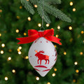 5 Red And White Moose Christmas Teardrop Ornament