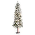 5 Flocked Grand Alpine Christmas Tree With 200 Clear Lights Green
