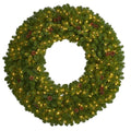 5 Giant Christmas Wreath With 280 Warm White Lights And Pine Cones