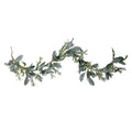 5 Iced Leaves And Winter Berries Artificial Christmas Garland Unlit Green N A
