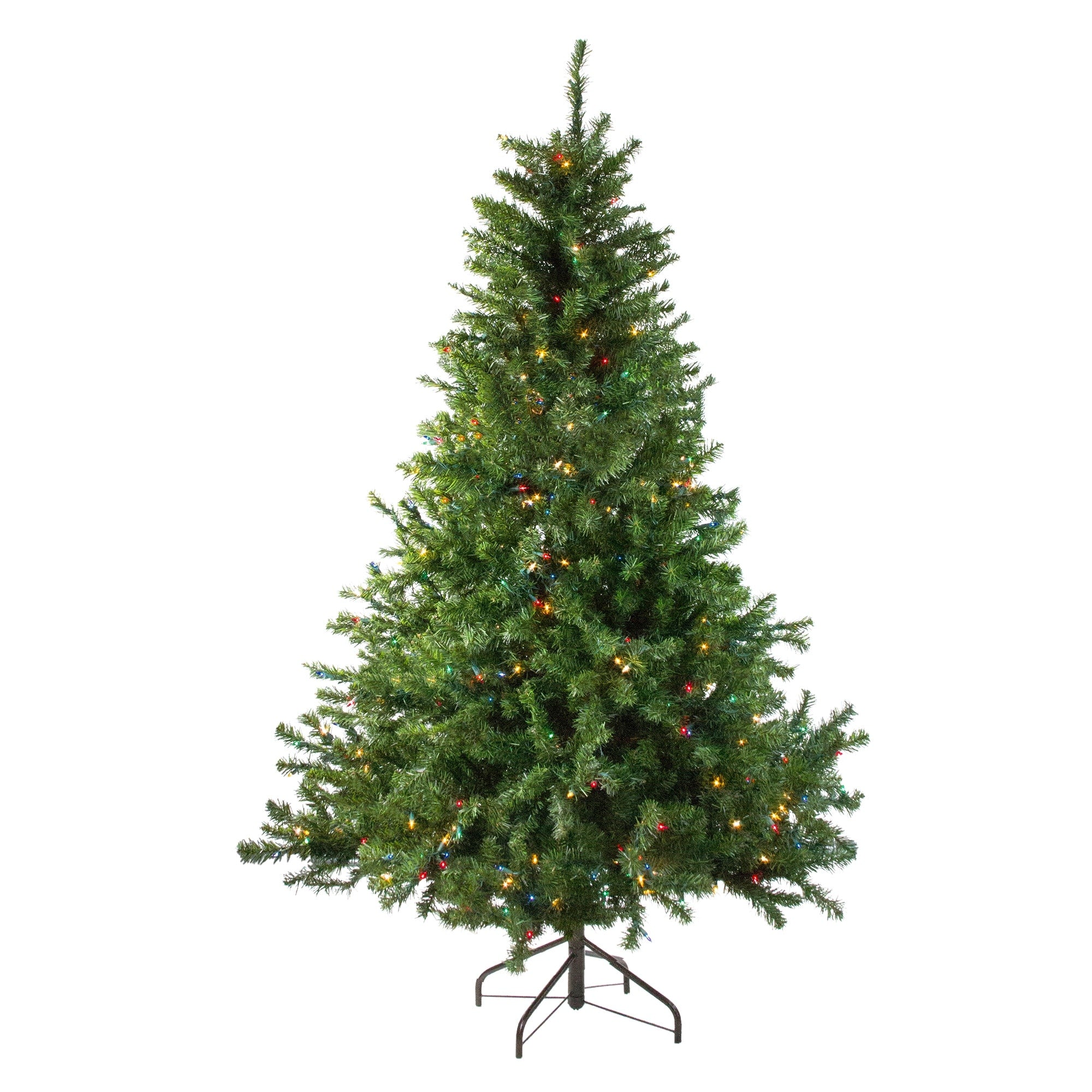5 Pre Lit Canadian Pine Artificial Christmas Tree Multi Lights Green