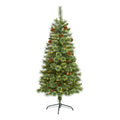 5 White Mountain Pine Christmas Tree With 200 Clear Led Lights Green