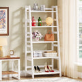 5 Tier Modern Ladder Bookshelf With Open Storage