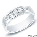 Mens 14K Gold 7 8Ct Tdw Channel Set Diamond Wedding Band By Auriya