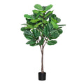 5Ft Artificial Fiddle Leaf Fig Tree Plant In Black Pot 60 H X 27 W X 27 Dp