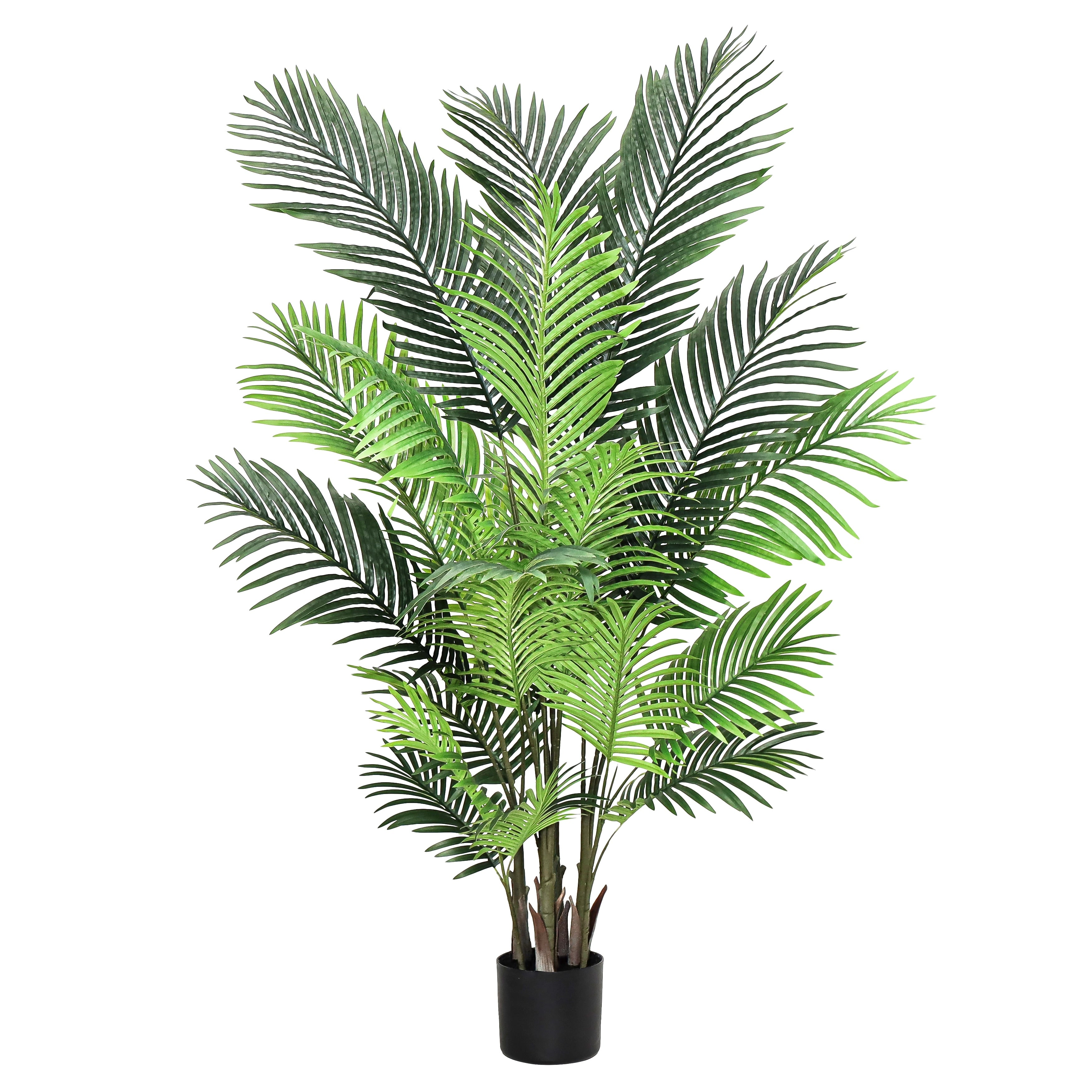 5Ft Real Touch Areca Palm Tree Plant In Black Pot 60 H X 36 W X 36 Dp