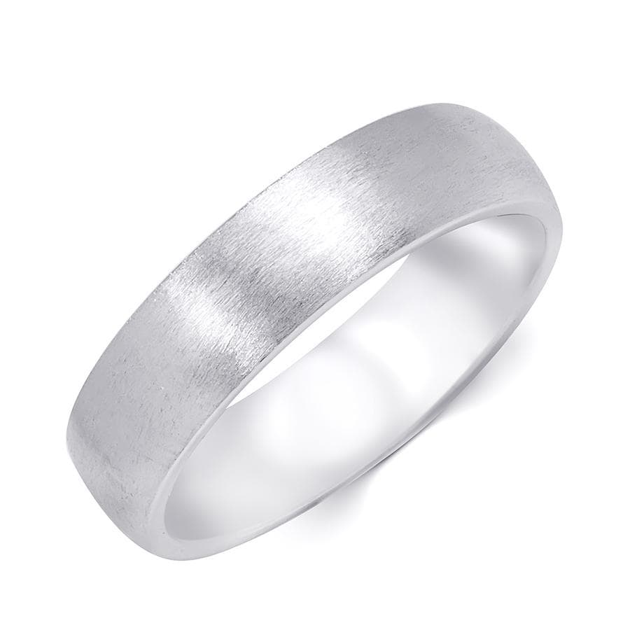 5Mm Authentic Sterling Silver Comfort Fit Mens Wedding Band Ring