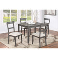 5Pc Contemporary Dining Room Set Gray Finish Ladded Backrest