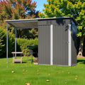 5X3 Ft Galvanized Steel Shed And Gazebo Combo Lean To Storage Shed With Pergola For Backyard