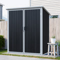 5X3 Ft Outdoor Storage Shed Waterproof Resin Cabinet With Lockable Doors For Bikes And Patio Furniture Black