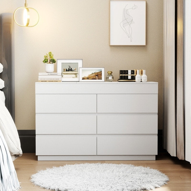 6 Drawer Dresser With Mirror P2 12Mm Particleboard With Melamine 47.22 W