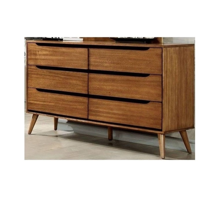 6 Drawer Dresser With Round Tapered Legs