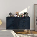6 Drawer Storage Chest Of Drawers With 3D Honeycomb Pattern Wood Veneered Mdf Cabinet For Bedroom Living Room Kitchen And Office
