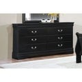 6 Drawer Wooden Dresser In Contemporary Style Black