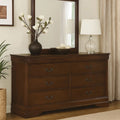 6 Drawer Wooden Dresser In Contemporary Style Brown