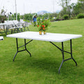 Indoor Outdoor 6 Foot Plastic Portable Camping Picnic Table
