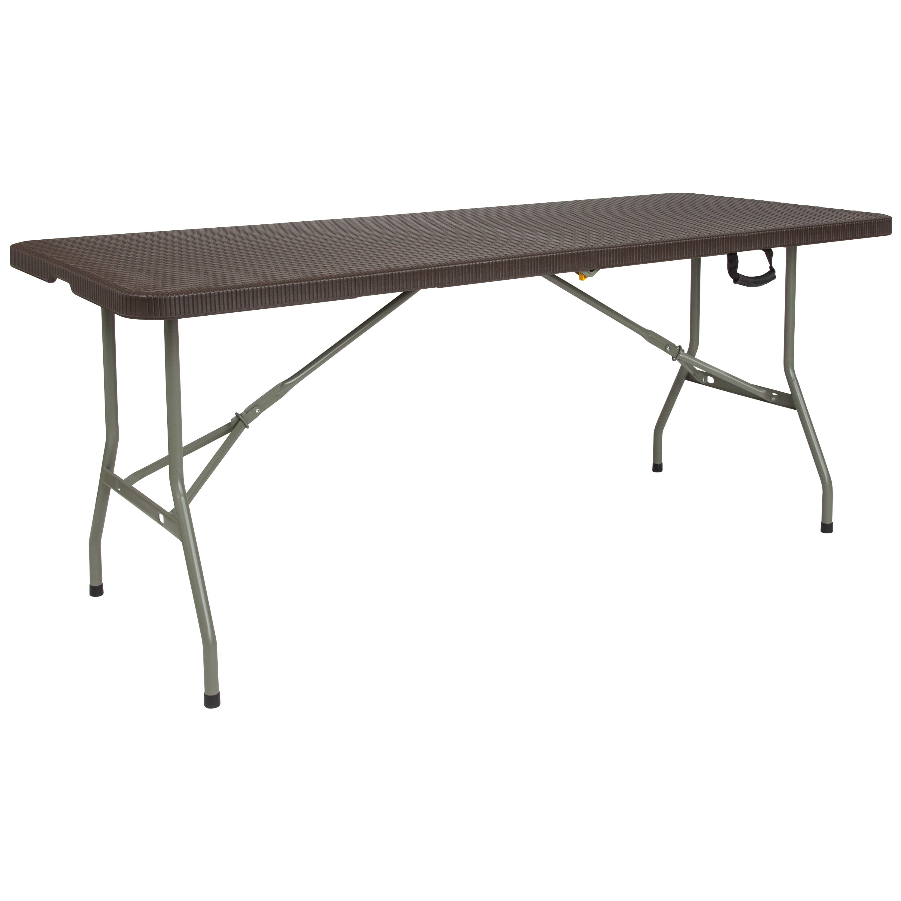6 Foot Bi Fold Rattan Plastic Folding Table With Handle Event Table