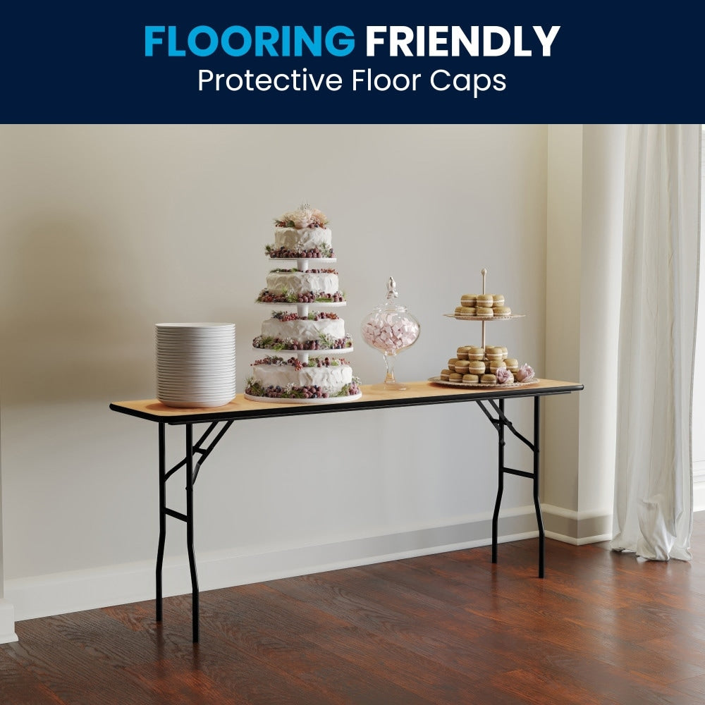 Natural Wood Rectangular Folding Table