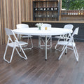 72 Inch Round Bi Fold White Table
