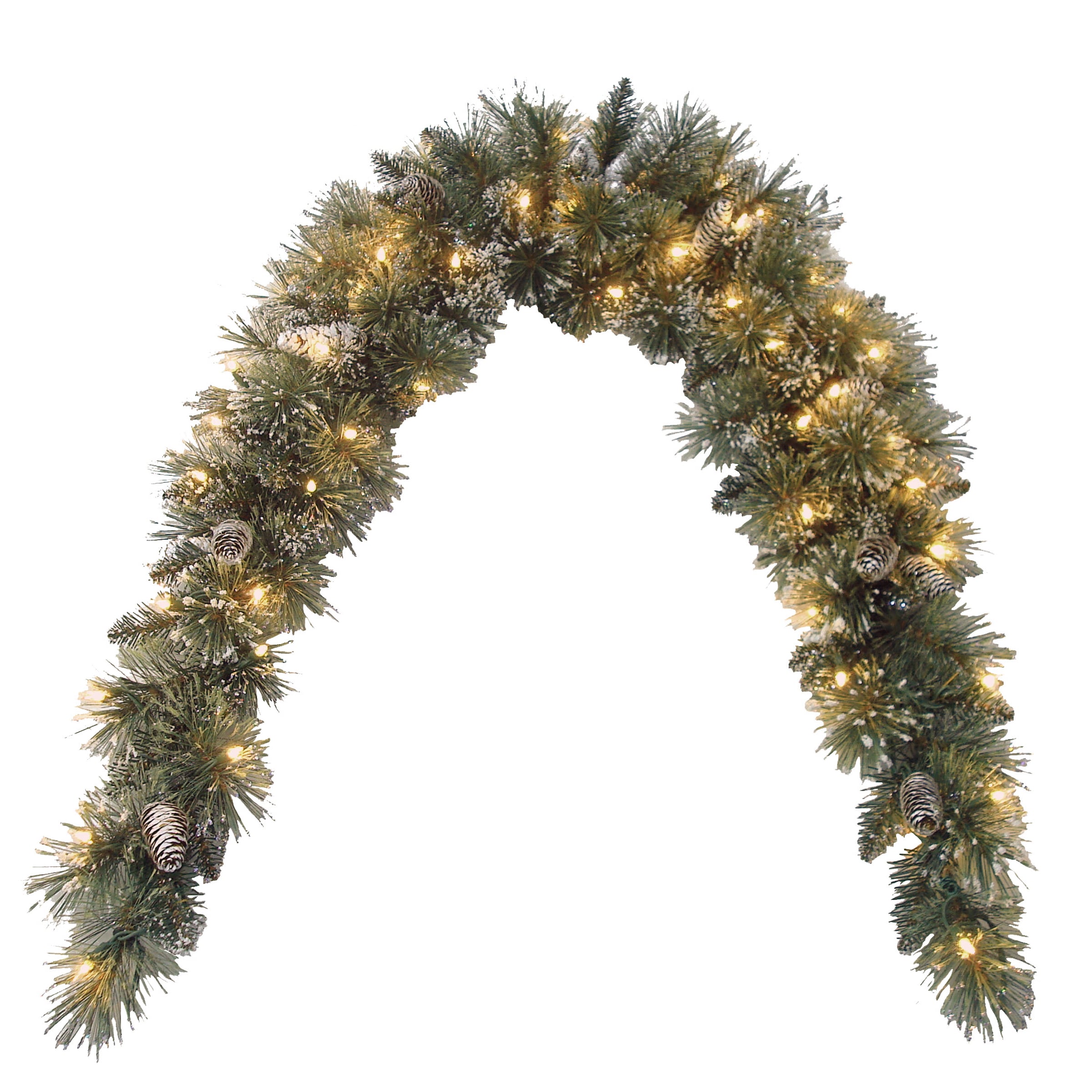 6 Foot Glittery Bristle Pine Mantle Swag