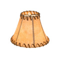 6 In. Wide X 4.5 In. High Faux Leather Tan Hexagon Shade