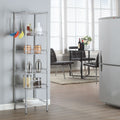 6 Layers Carbon Steel Pp Storage Rack Silver Gray