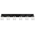 6 Light Bathroom Lighting Modern Black Vanity Light Fixture Over Mirror Industrial Fixture With Clear Grid Glass