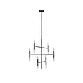 6 Light Black Metal Candle Light Pipe Chandelier