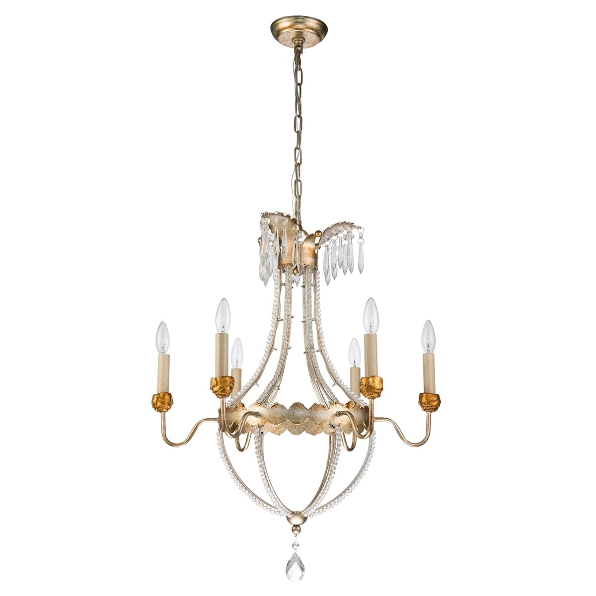 6 Light Foyer Antique Silver Empire Chandelier By Lucas Mckearn N A