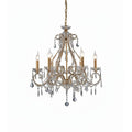 6 Light Gold Chandelier With Clear Crystals