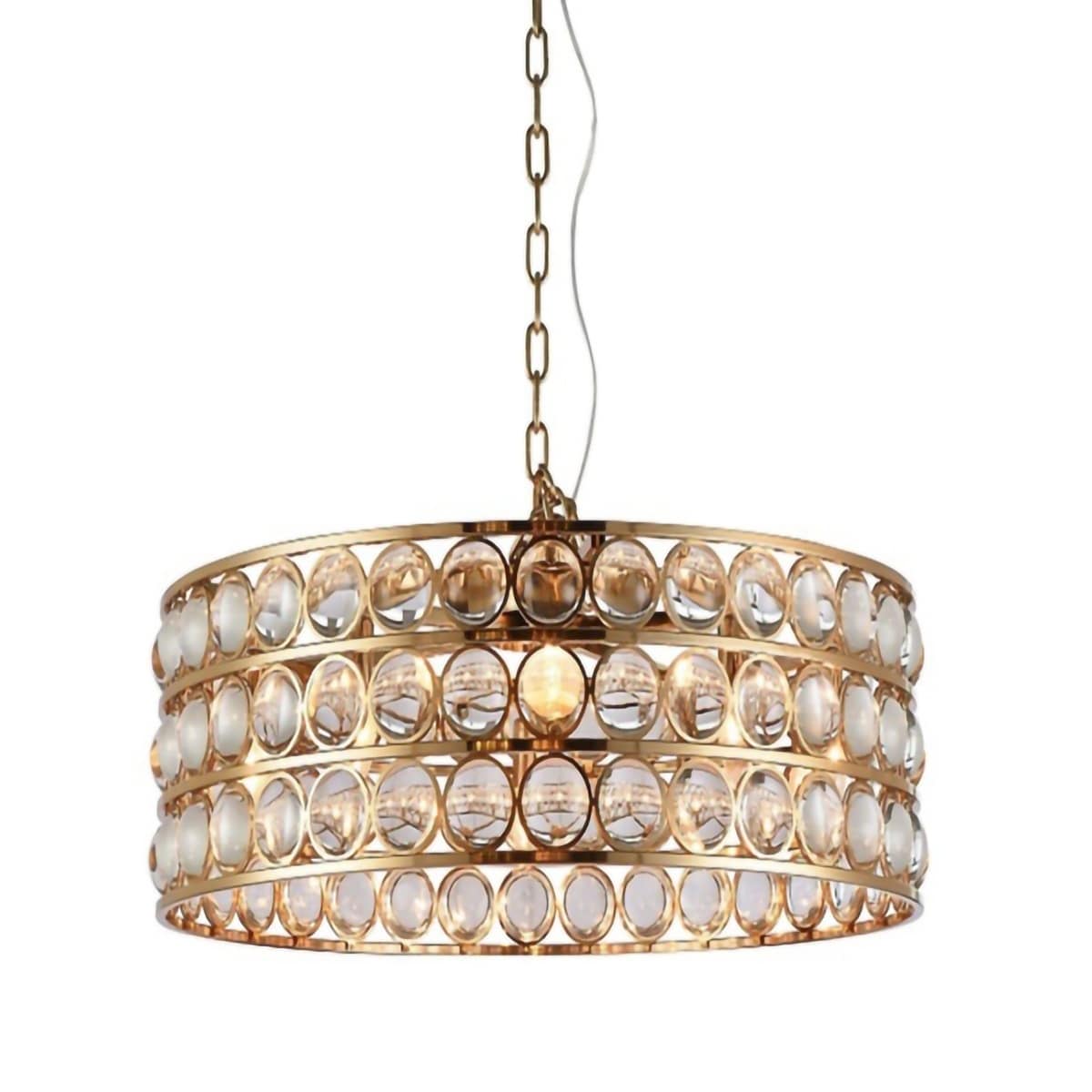 6 Light Gold Chandelier With Clear Glass Balls