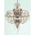 6 Light Gold Chandelier With Linen Shades
