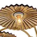 6 Light Modern Gold Branch Chandelier With Tea Colored Glass Shades Dia.32.28 In