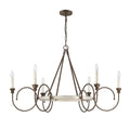6 Lt. Rustic Iron Wood Chandelier