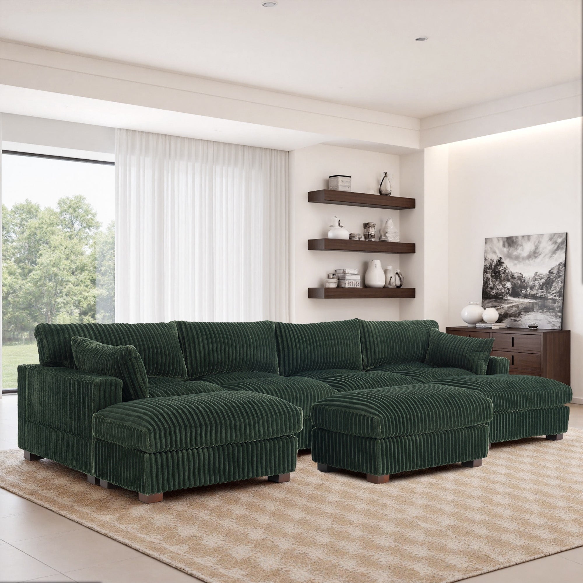 6 Piece 118.4 W Plush Oversized Modular Sectional Sofa Set