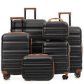 6 Piece Abs Hardshell Luggage Set Lightweight Durable Suitcases With Dual Spinner Wheels Carry On Check In Sizes