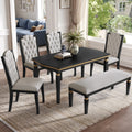 6 Piece Dining Set 60 Rectangular Table And 4 Chairs And 1 Bench