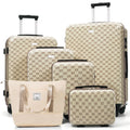 6 Piece Hardside Luggage Set With Tsa Lock Abs Spinner Suitcase Set With Expandable Travel Duffel Bag 360 Smooth Rolling Wheels
